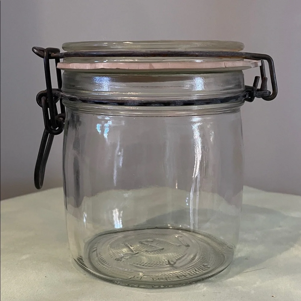 Glass Storage Jar with Metal Clamp